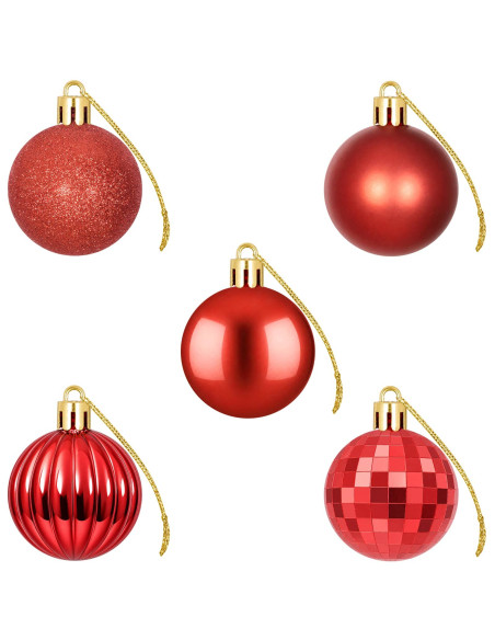 Set di Palline di Natale 100 pz Rosso 4 cm Polistirolo