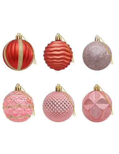 Set di Palline di Natale 36 pz Rosa e rosé 6 cm Polistirolo