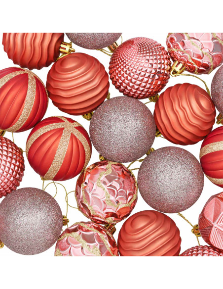 Set di Palline di Natale 36 pz Rosa e rosé 6 cm Polistirolo