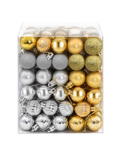 Set di Palline di Natale 150 pz Argento e oro 3 cm Polistirolo 2