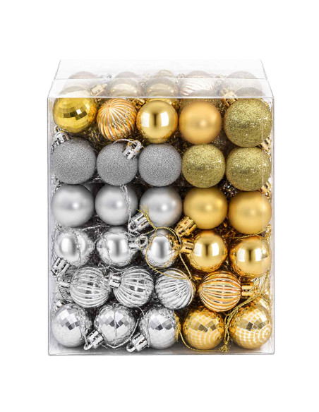 Set di Palline di Natale 150 pz Argento e oro 3 cm Polistirolo