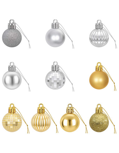 Set di Palline di Natale 150 pz Argento e oro 3 cm Polistirolo