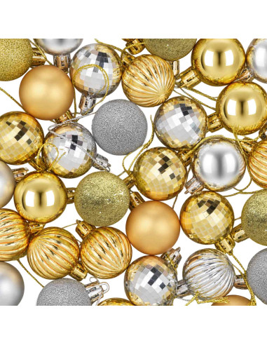 Set di Palline di Natale 150 pz Argento e oro 3 cm Polistirolo