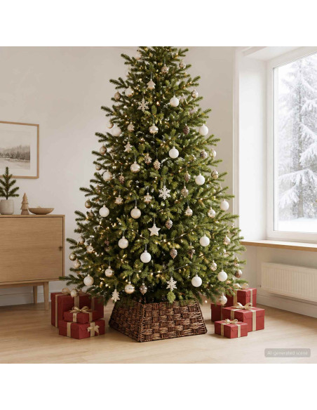Collare per Albero di Natale Quadrato Marrone lavato