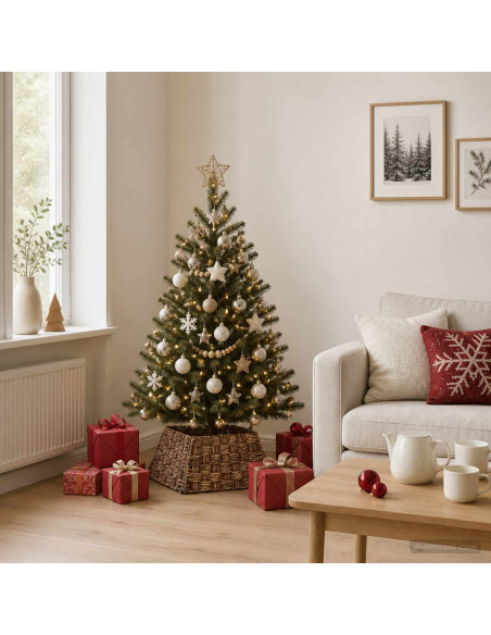 Collare per Albero di Natale Quadrato Marrone lavato