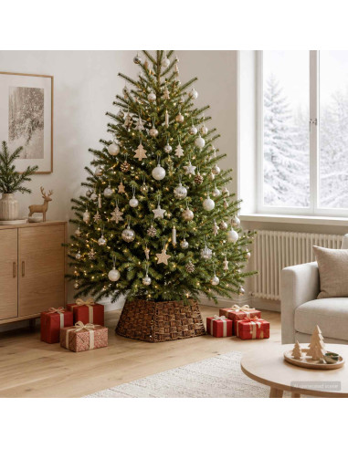 Collare per Albero di Natale Quadrato Marrone lavato