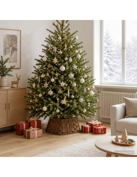 Collare per Albero di Natale Quadrato Marrone lavato