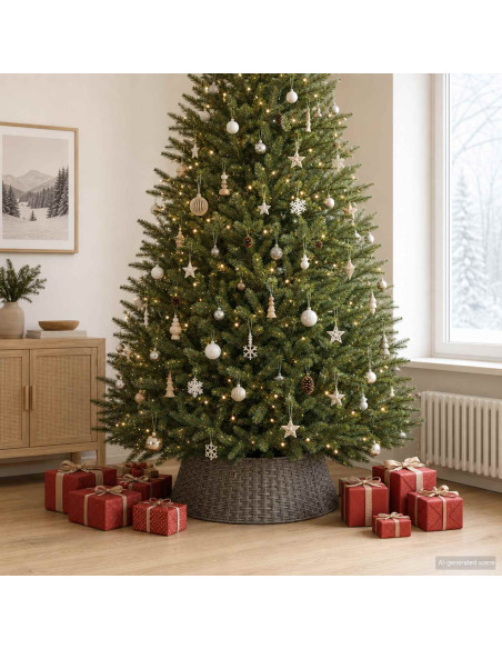 Collare per Albero di Natale Rotondo Grigio Ø 105 x 28 cm