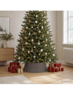 Collare per Albero di Natale Rotondo Grigio Ø 90 x 28 cm