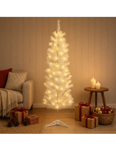 Albero di Natale Artificiale Sottile 150 cm 150 LED
