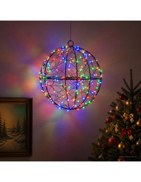 Luce a punta di Natale 200 LED Multicolore Ø 20 x 22 cm