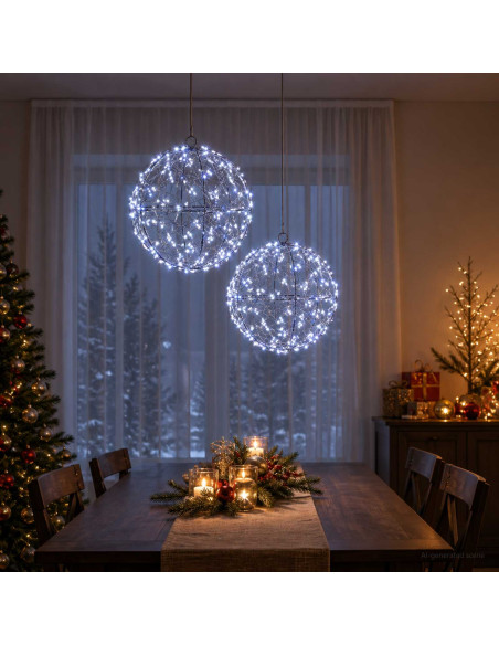 Luce a punta di Natale 2 pz 400 LED Bianco freddo Ø 20 x 22 cm