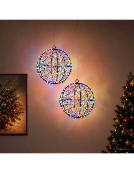 Luce a punta di Natale 2 pz 400 LED Multicolore Ø 20 x 22 cm