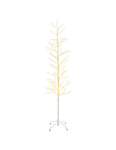 Albero di Natale a betulla Bianco 47 x 210 cm Acciaio 567 LED 2