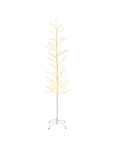 Albero di Natale a betulla Bianco 47 x 210 cm Acciaio 567 LED
