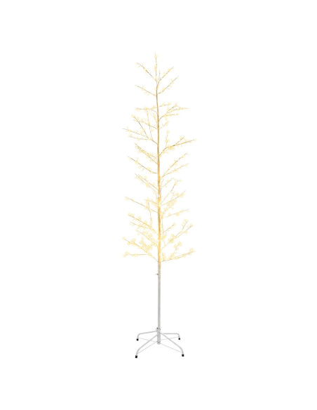 Albero di Natale a betulla Bianco 47 x 210 cm Acciaio 567 LED