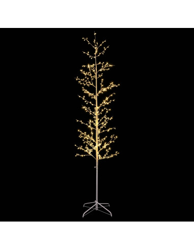 Albero di Natale a betulla Bianco 47 x 210 cm Acciaio 567 LED