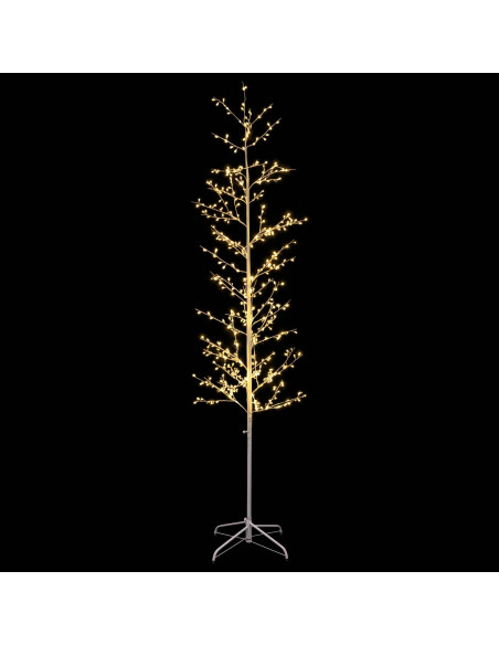 Albero di Natale a betulla Bianco 47 x 210 cm Acciaio 567 LED