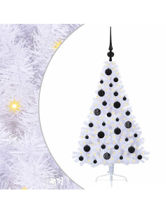 Albero di Natale artificiale Bianco 120 cm PVC e Acciaio 2