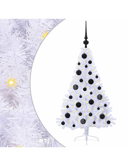 Albero di Natale artificiale Bianco 120 cm PVC e Acciaio