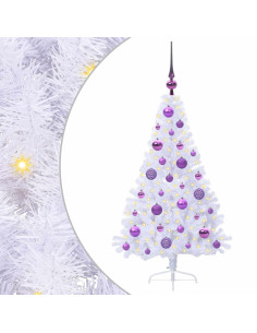 Albero di Natale artificiale Bianco 120 cm PVC e Acciaio 2
