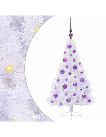Albero di Natale artificiale Bianco 120 cm PVC e Acciaio