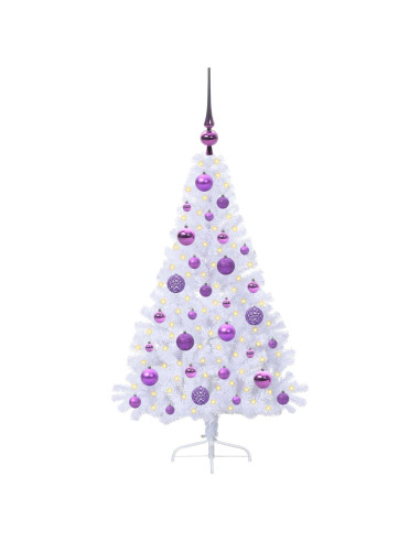 Albero di Natale artificiale Bianco 120 cm PVC e Acciaio