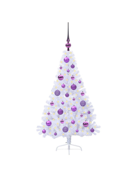 Albero di Natale artificiale Bianco 120 cm PVC e Acciaio