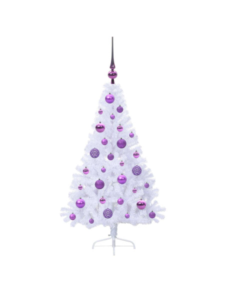 Albero di Natale artificiale Bianco 120 cm PVC e Acciaio