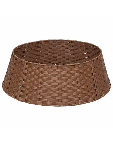 Collare per Albero di Natale Rotondo Marrone Chiaro polyrattan