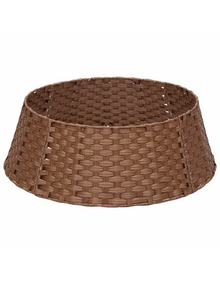 Collare per Albero di Natale Rotondo Marrone Chiaro polyrattan
