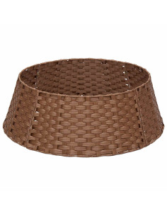 Collare per Albero di Natale Rotondo Marrone Chiaro polyrattan 2