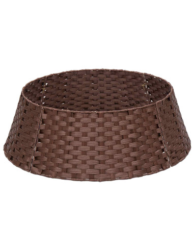 Collare per Albero di Natale Rotondo Marrone Scuro Ø 90 x 28 cm