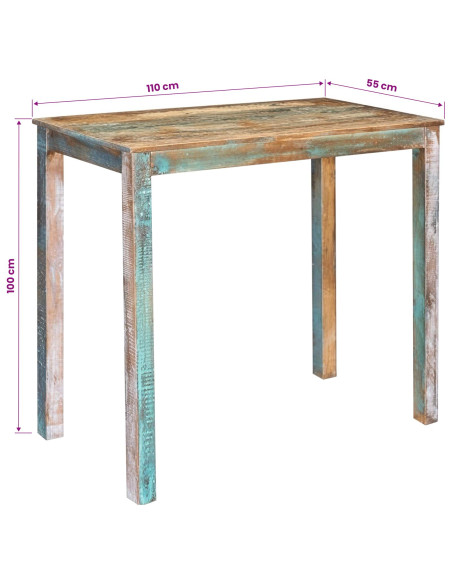 Tavolo da bar 110 x 55 x 100 cm Legno massello riciclato