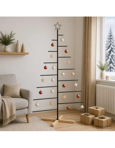 Albero di Natale in metallo con supporto KUOPIO 180 cm Acciaio