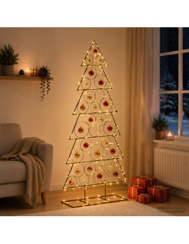 Albero di Natale in metallo con supporto KUOPIO 180 cm Acciaio