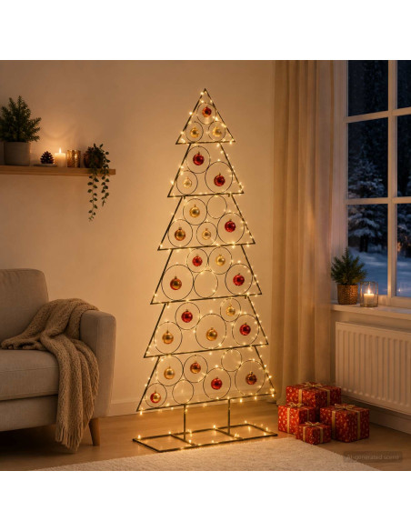 Albero di Natale in metallo con supporto KUOPIO 180 cm Acciaio