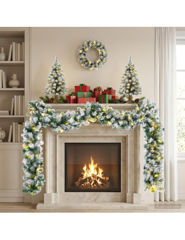 Albero di Natale Mini 60 cm 100 LED Bianco caldo PVC Bianco