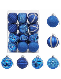 Set di Palline di Natale 36 pz Blu 6 cm Polistirolo