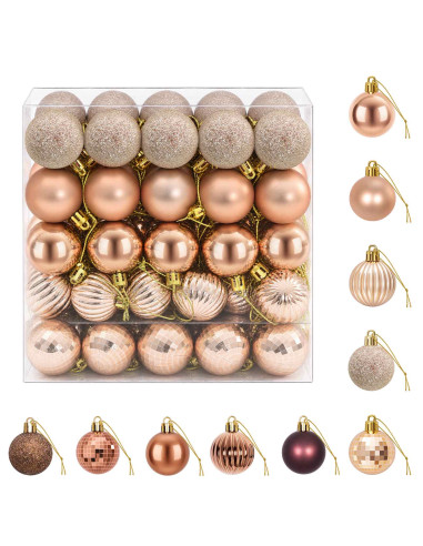 Set di Palline di Natale 100 pz Champagne e marrone 4 cm