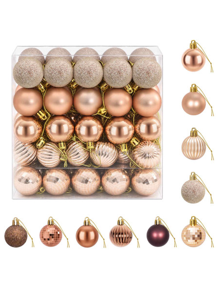 Set di Palline di Natale 100 pz Champagne e marrone 4 cm
