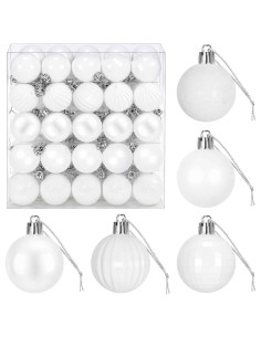 Set di Palline di Natale 100 pz Bianco 4 cm Polistirolo