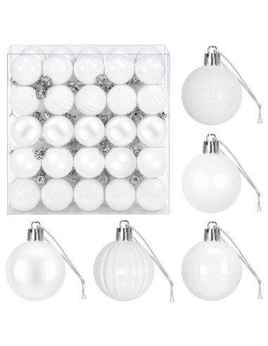 Set di Palline di Natale 100 pz Bianco 4 cm Polistirolo