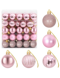 Set di Palline di Natale 100 pz Rosa 4 cm Polistirolo