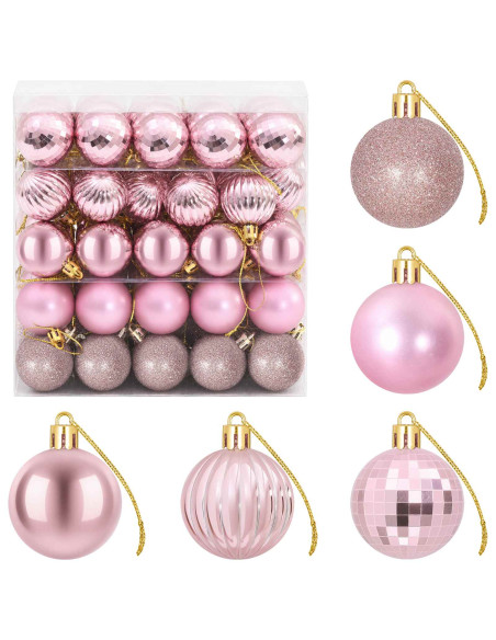 Set di Palline di Natale 100 pz Rosa 4 cm Polistirolo
