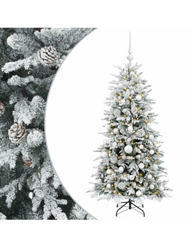 Albero di Natale artificiale con palline 150 cm 150 LED
