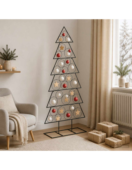 Albero di Natale in metallo con supporto KUOPIO 180 cm Acciaio