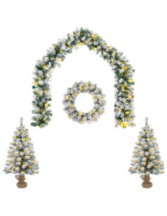 Albero di Natale Mini 60 cm 100 LED Bianco caldo PVC Bianco 2