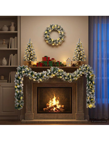 Albero di Natale Mini 60 cm 100 LED Bianco caldo PVC Bianco