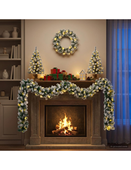 Albero di Natale Mini 60 cm 100 LED Bianco caldo PVC Bianco